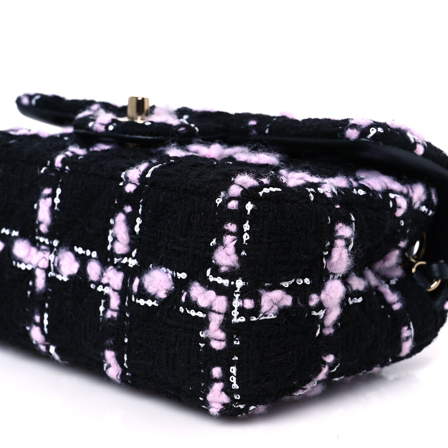 Chanel Tweed Quilted Mini Rectangular Flap Black Pink White 11 of 11