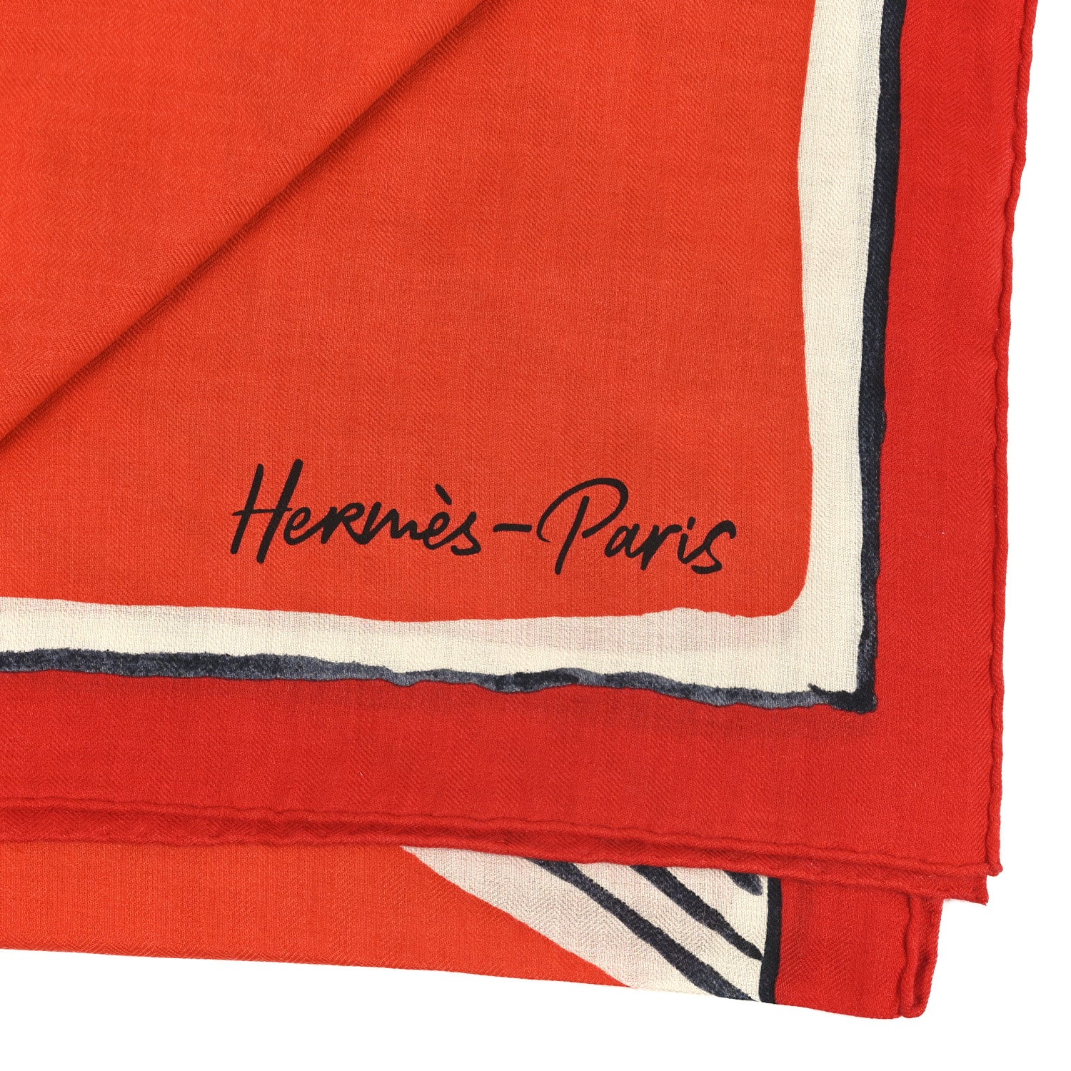 Hermes Cashmere Silk Libre Comme Pegase Shawl 140 Rouge Vermillion 4 of 4