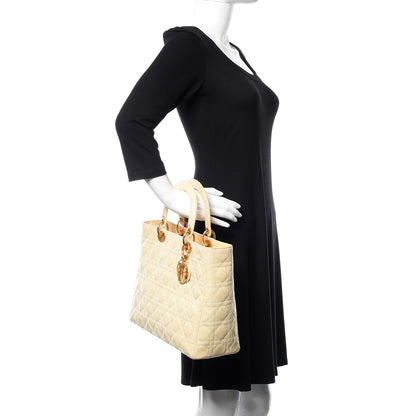 Christian Dior Patent Cannage Large Lady Dior White 2 of 13