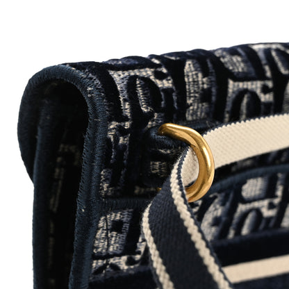 Christian Dior Velvet Oblique Saddle Belt Bag Blue 12 of 14