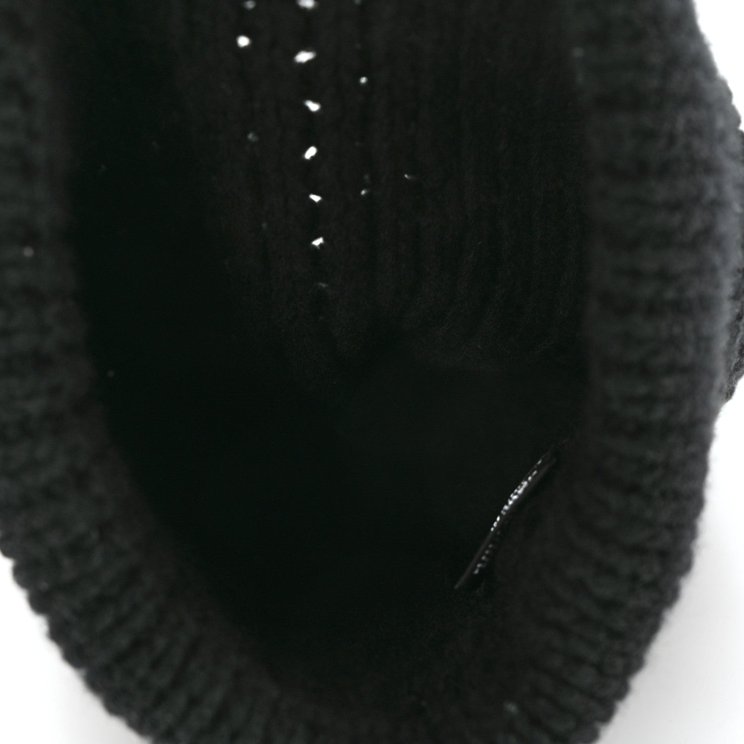 Chanel Cashmere CC Beanie Hat Black White 4 of 5