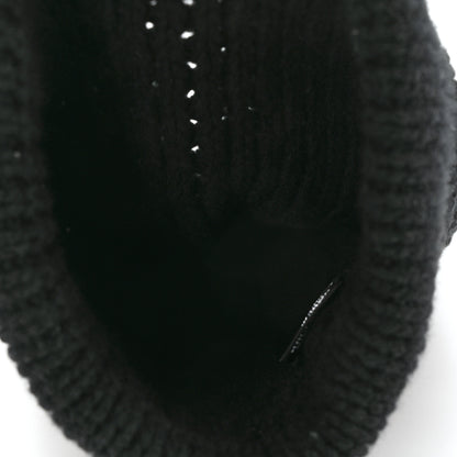 Chanel Cashmere CC Beanie Hat Black White 4 of 5