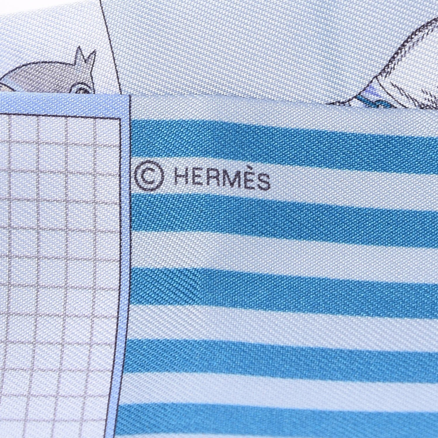 Hermes Silk Couvertures Nouvelles Twilly Menthe Ciel Marine Sable 4 of 4