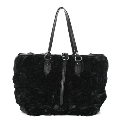Valentino Garavani Nappa Floral Applique Tote Bag Black 1 of 9