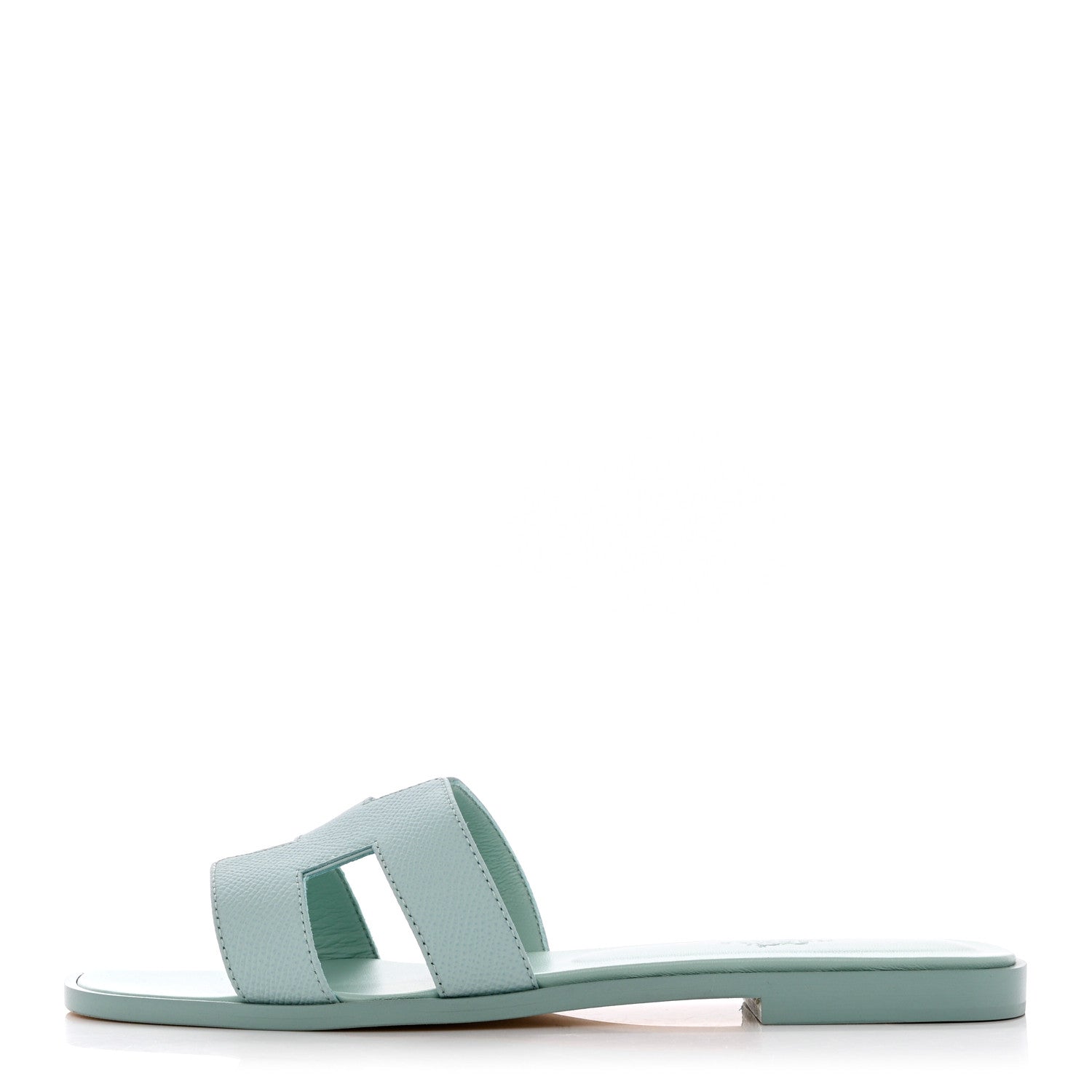 Hermes Epsom Oran Sandals 38.5 Vert Embrun 1 of 9
