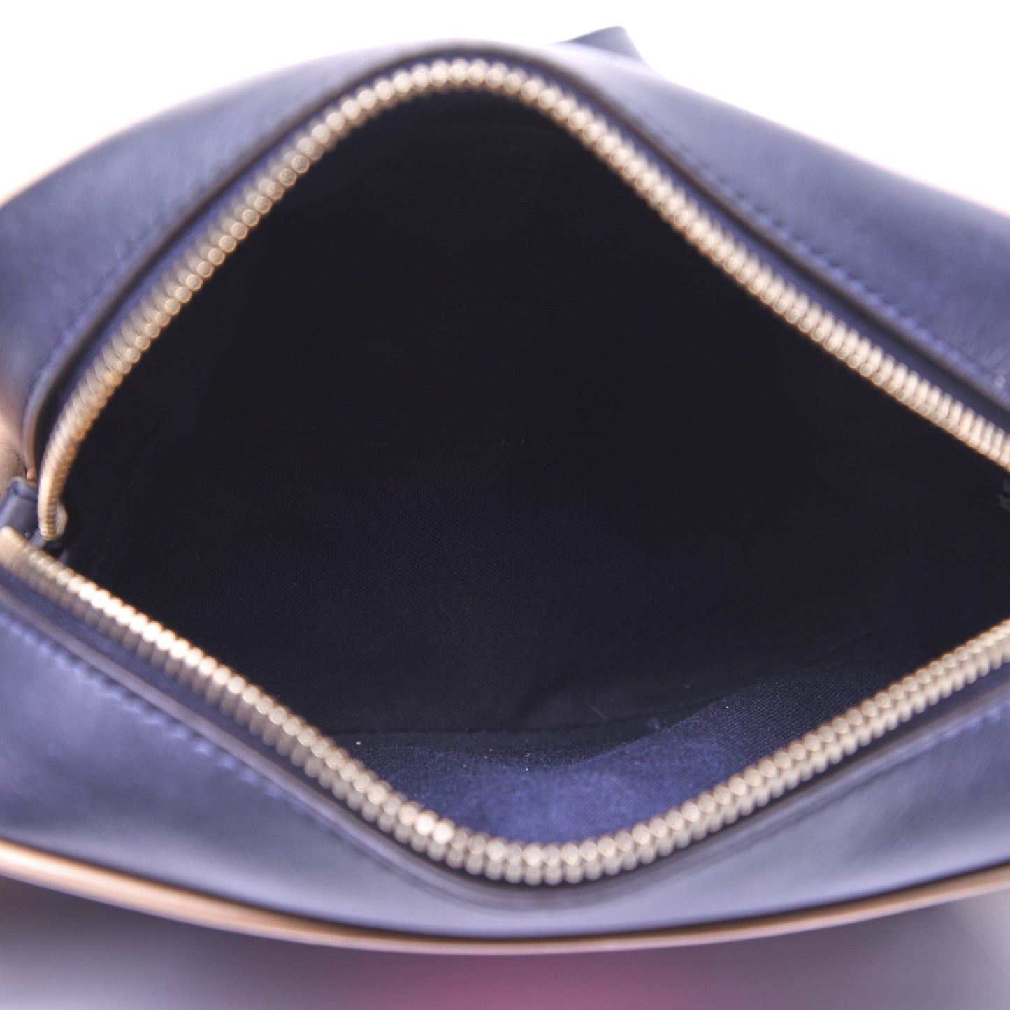 Vitello Century Matte Stamp Patch Bi-Color Mini Camera Case Blue Notte Amido Pink