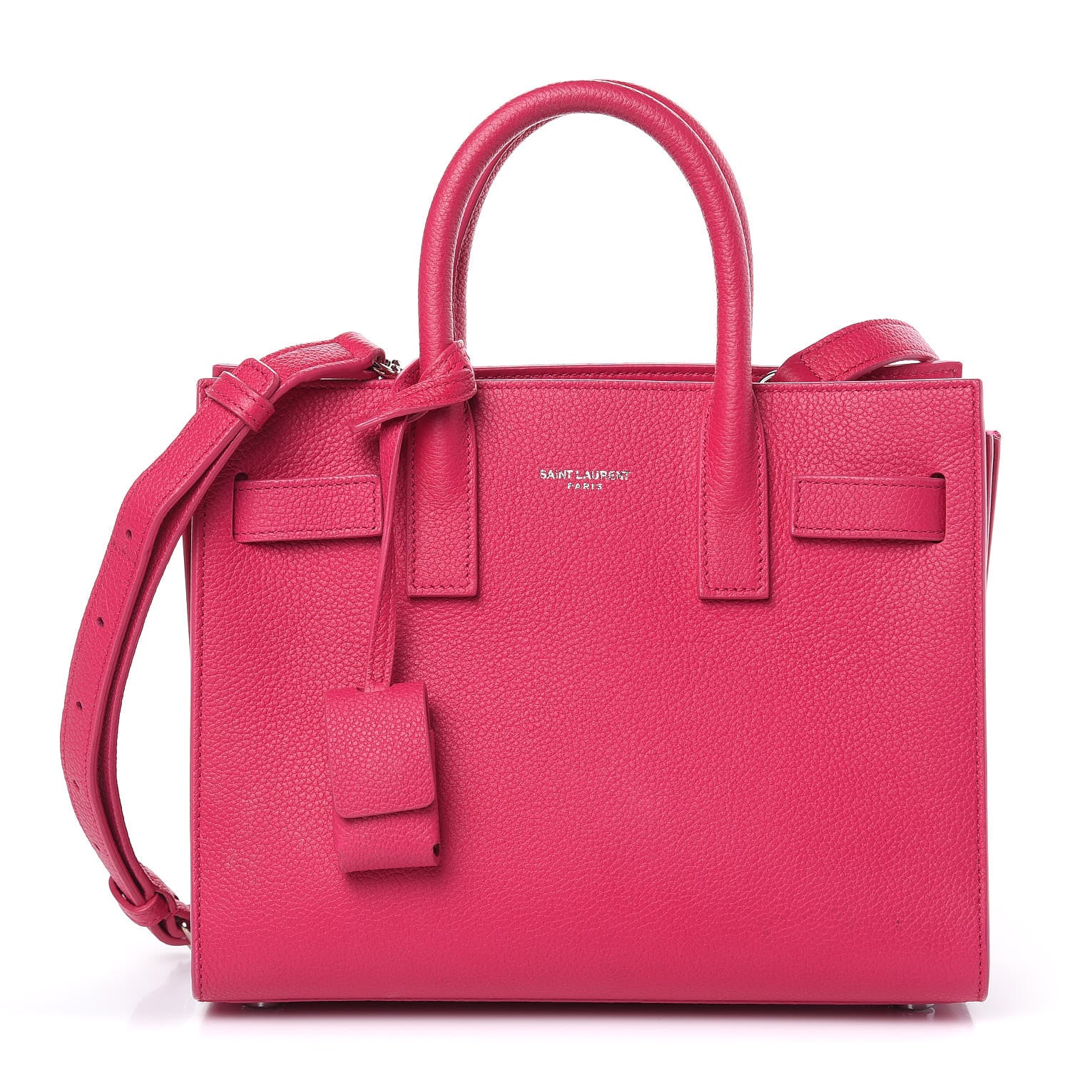 Saint Laurent Grained Calfskin Nano Sac De Jour Fuchsia 1 of 11