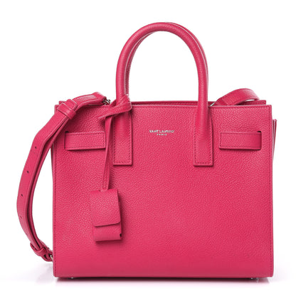 Saint Laurent Grained Calfskin Nano Sac De Jour Fuchsia 1 of 11