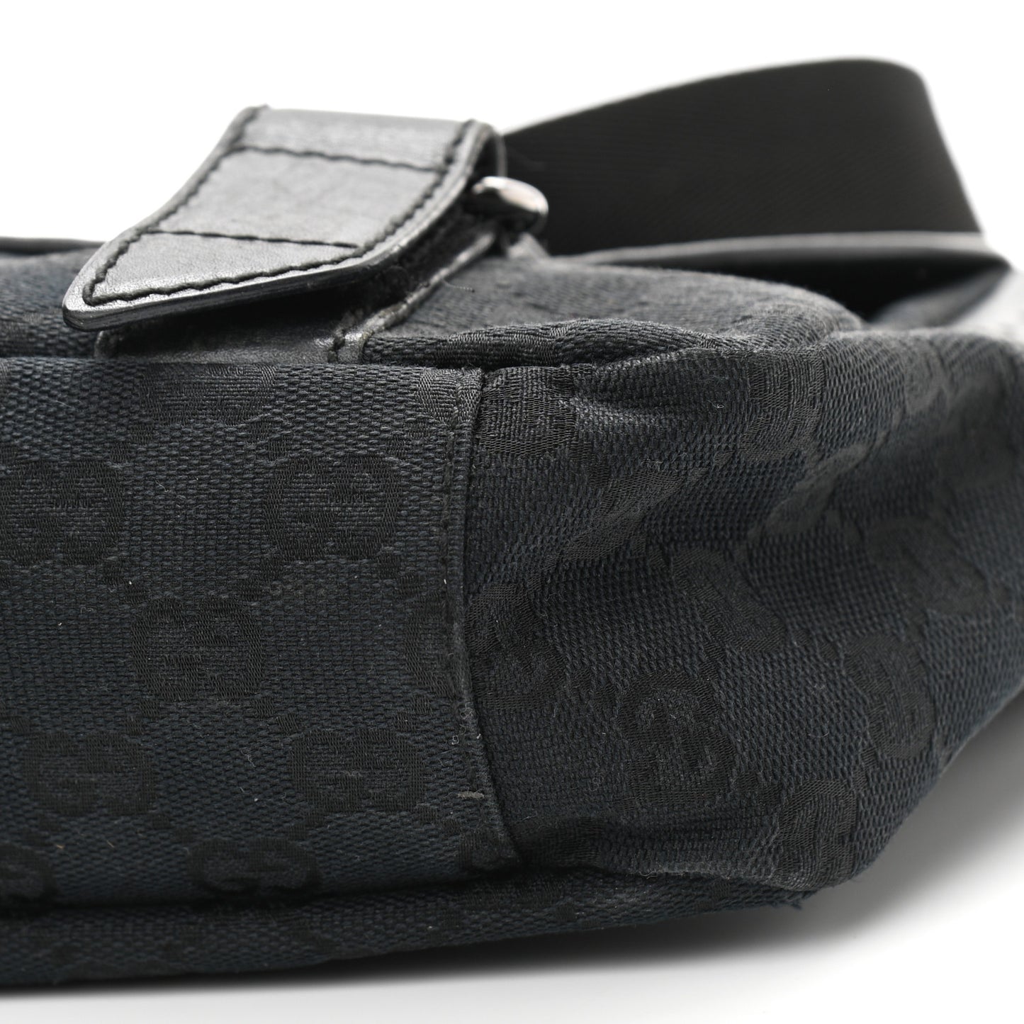 Monogram Small Double Buckle Flap Messenger Bag Black