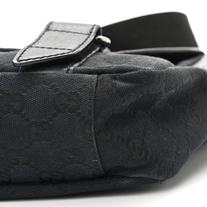 Gucci Monogram Small Double Buckle Flap Messenger Bag Black 10 of 16