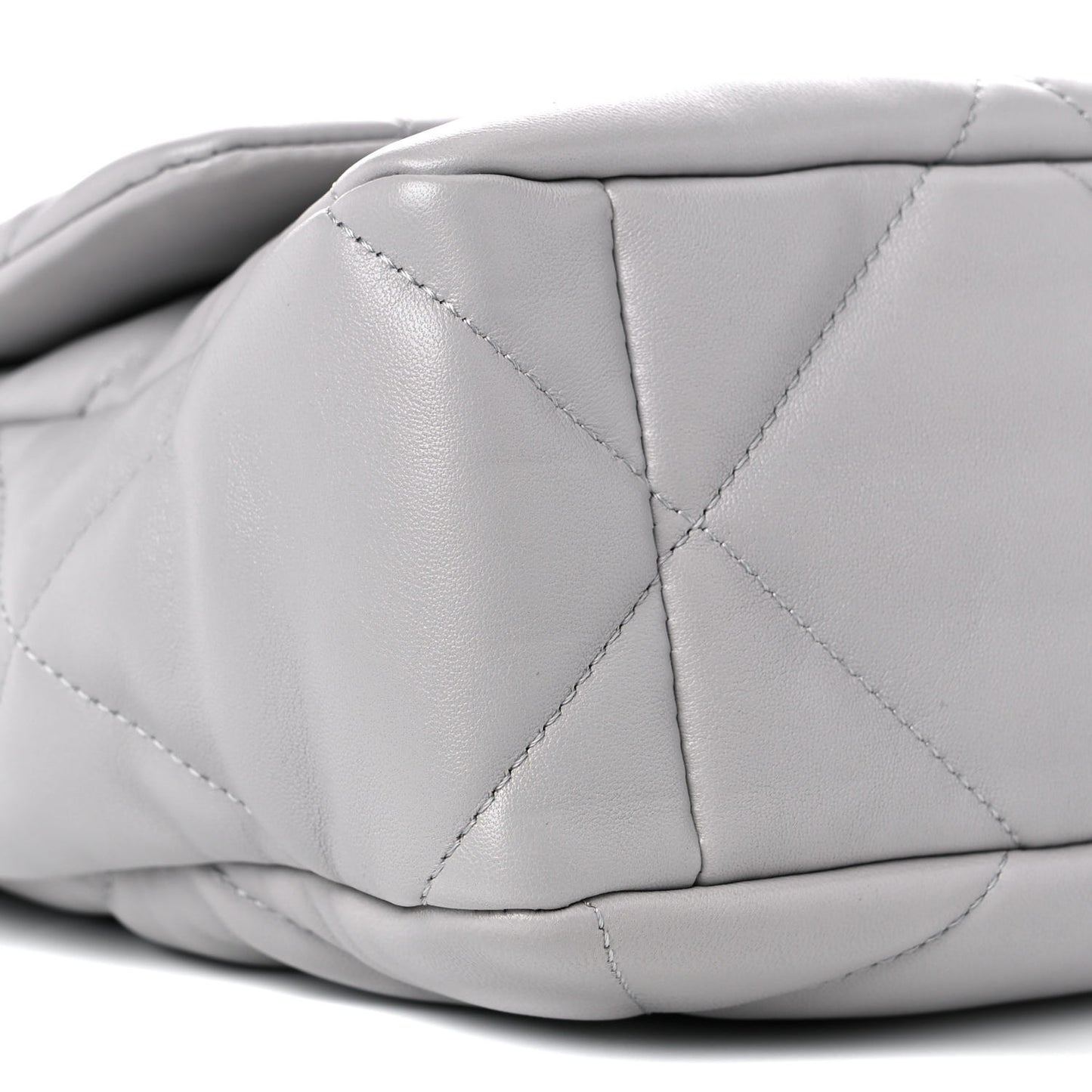 Lambskin Quilted Large Chanel 19 Flap Grey