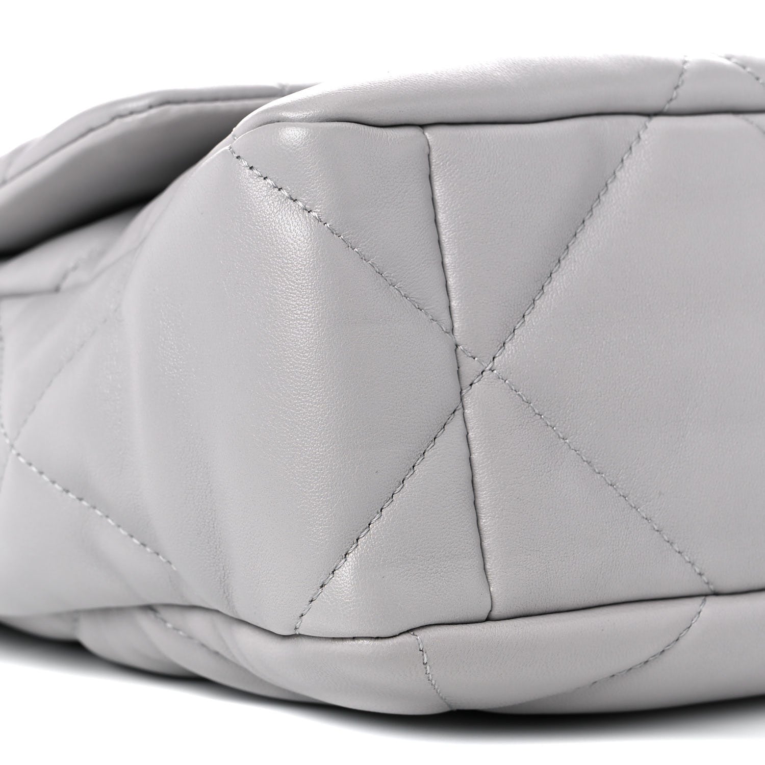 Chanel Lambskin Quilted Large Chanel 19 Flap Grey 8 of 9