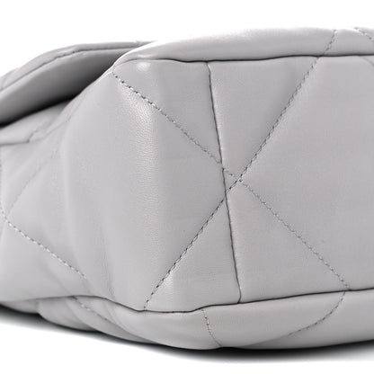 Chanel Lambskin Quilted Large Chanel 19 Flap Grey 8 of 9
