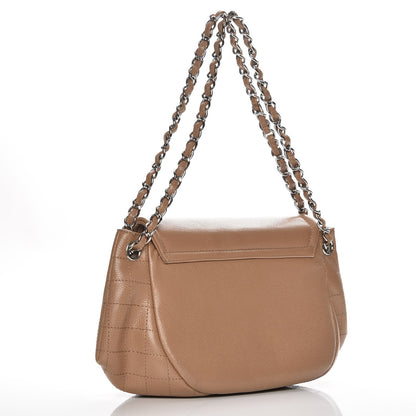 Chanel Caviar Half Moon Large Flap Dark Beige 3 of 8
