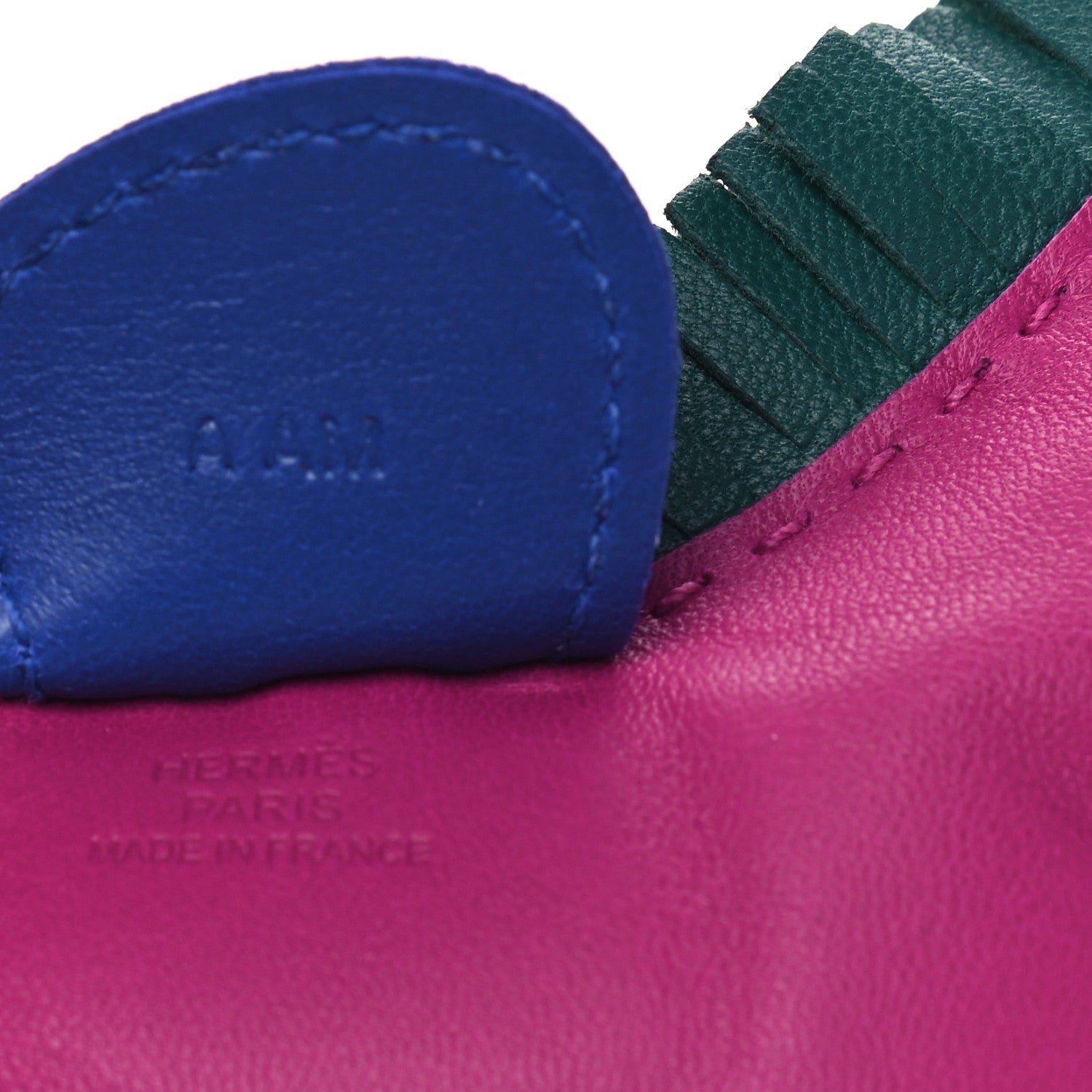 Hermes Milo Lambskin Grigri Rodeo Horse Bag Charm MM Rose Pourpre Malachite Bleu Electrique 3 of 3