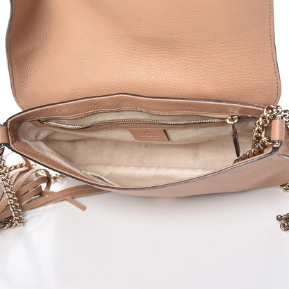 Gucci Pebbled Calfskin Medium Soho Flap Crossbody Camelia 5 of 8