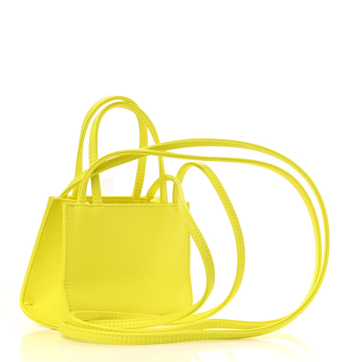 Telfar Vegan Leather Small Shopping Bag Highlighter Yellow 3 of 10