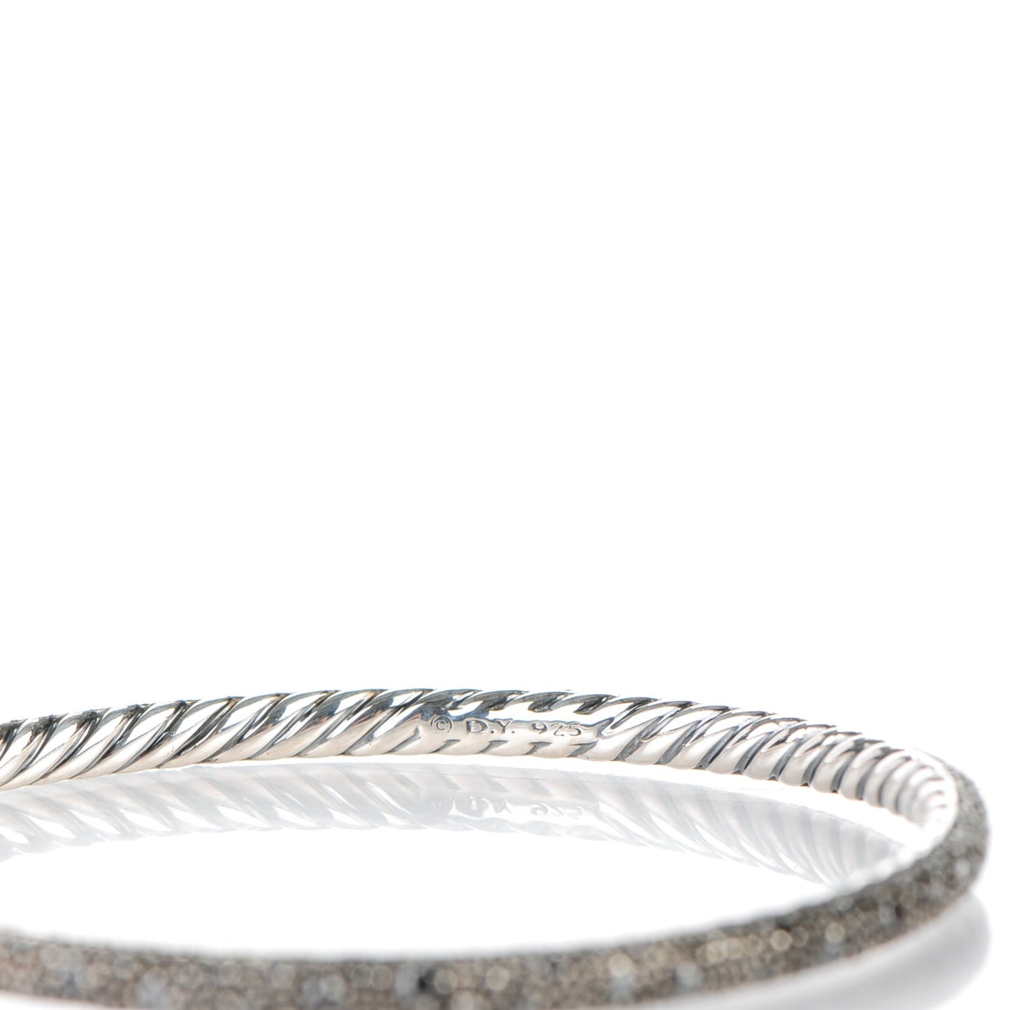 Sterling Silver Black Diamond 4mm Midnight Melange Bangle Bracelet