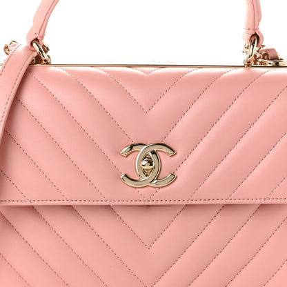 Chanel Lambskin Chevron Quilted Small Trendy CC Dual Handle Flap Bag Light Pink 7 of 10