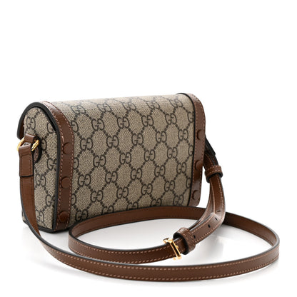 Gucci GG Supreme Monogram Mini Horsebit 1955 Shoulder Bag Beige Brown Sugar 3 of 12