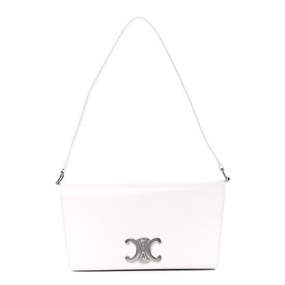 Celine Shiny Calfskin Trapeze Triomphe Bag White 1 of 12