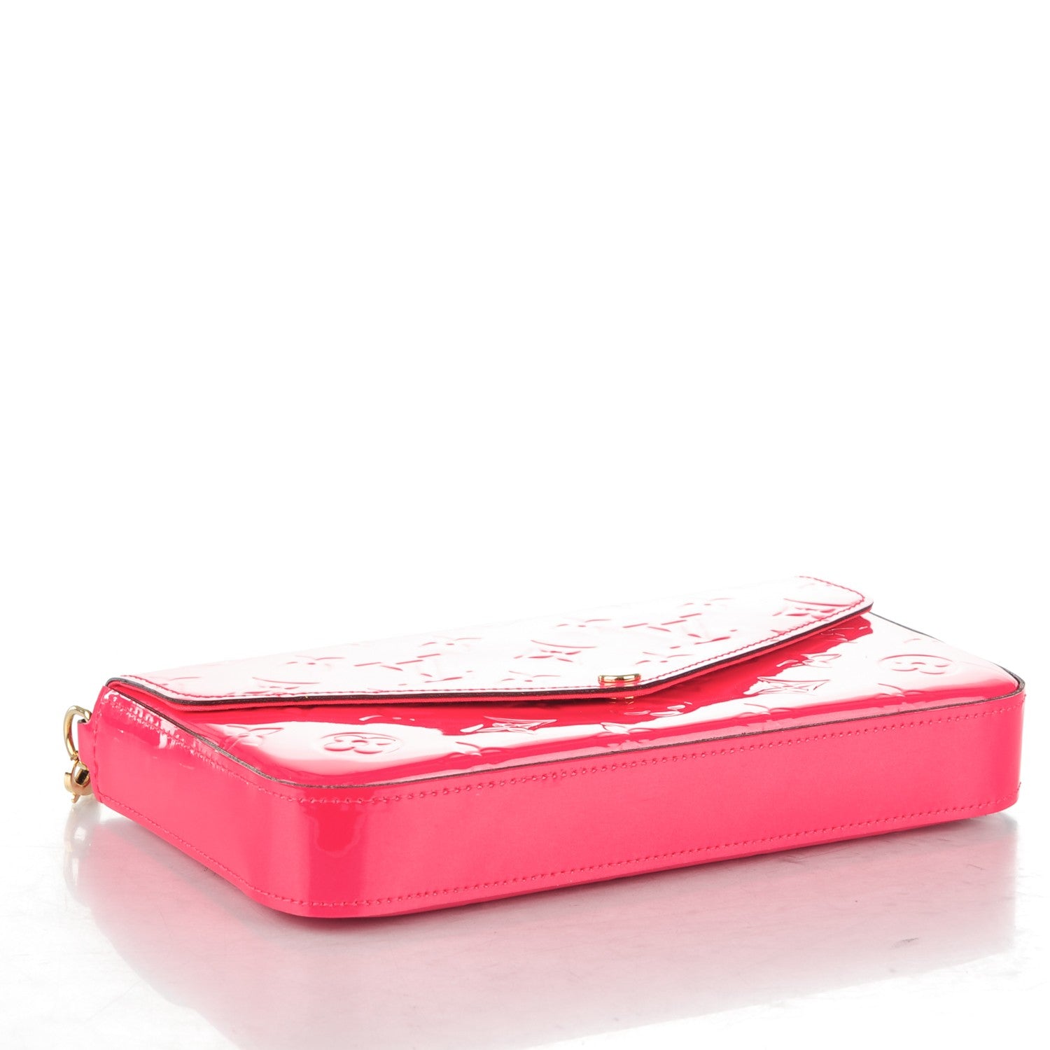 Louis Vuitton Vernis Felicie Pochette Chain Wallet Hot Pink 4 of 7