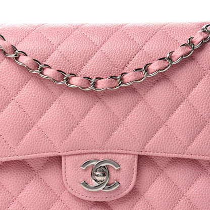 Chanel Caviar Quilted Medium Double Flap Pink 10 of 10