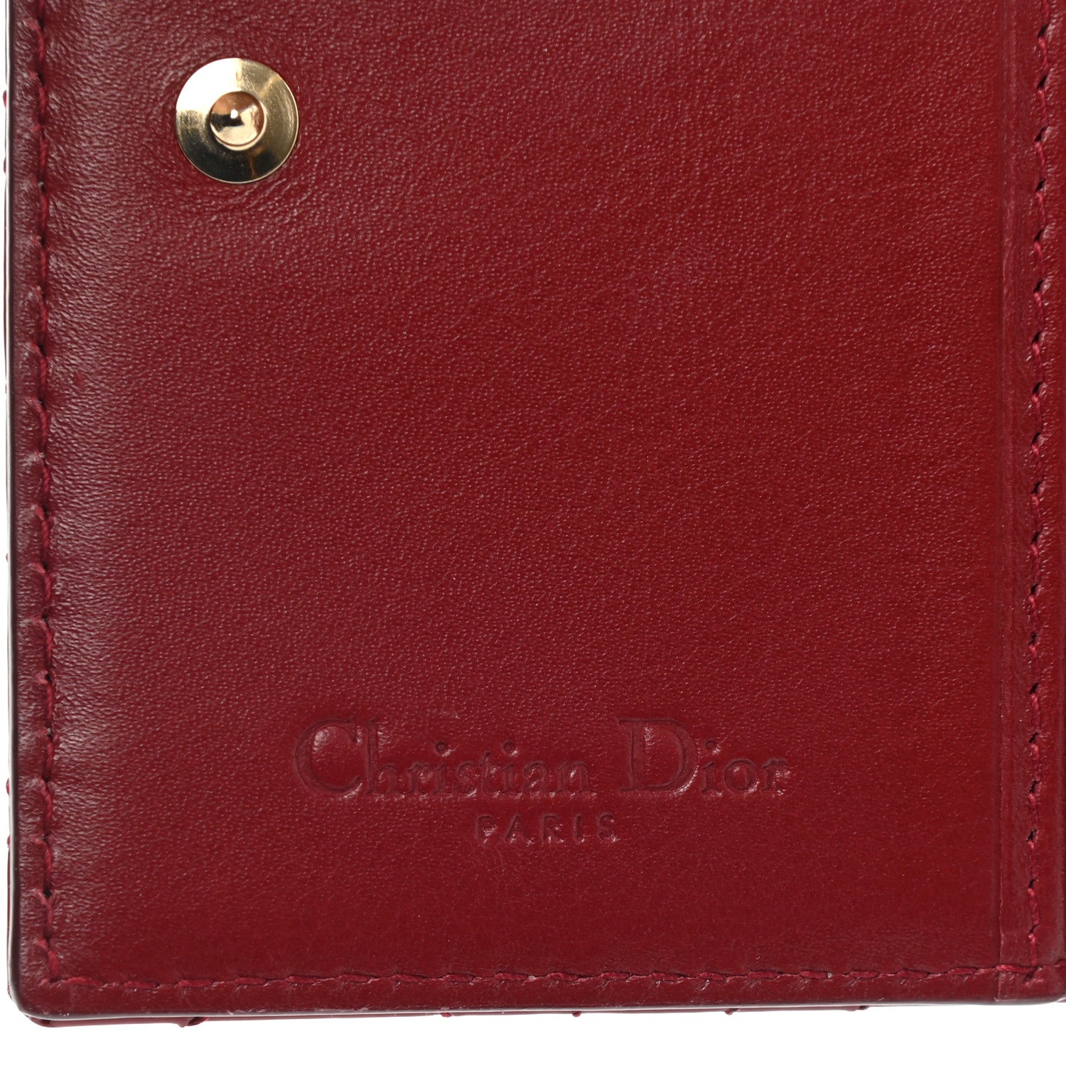 Christian Dior Patent Cannage Small Lady Dior Flap Card Holder Scarlet 7 of 8