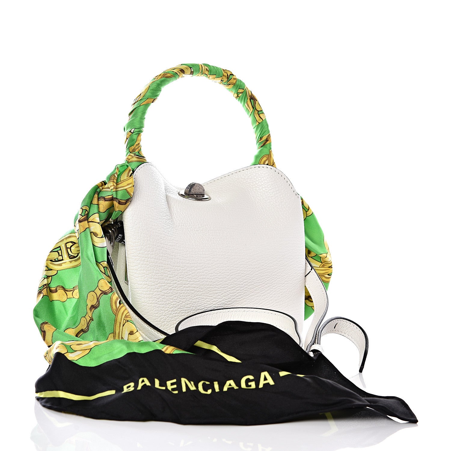 Balenciaga Goatskin XS Flap Scarf Top Handle Bag White 2 of 8