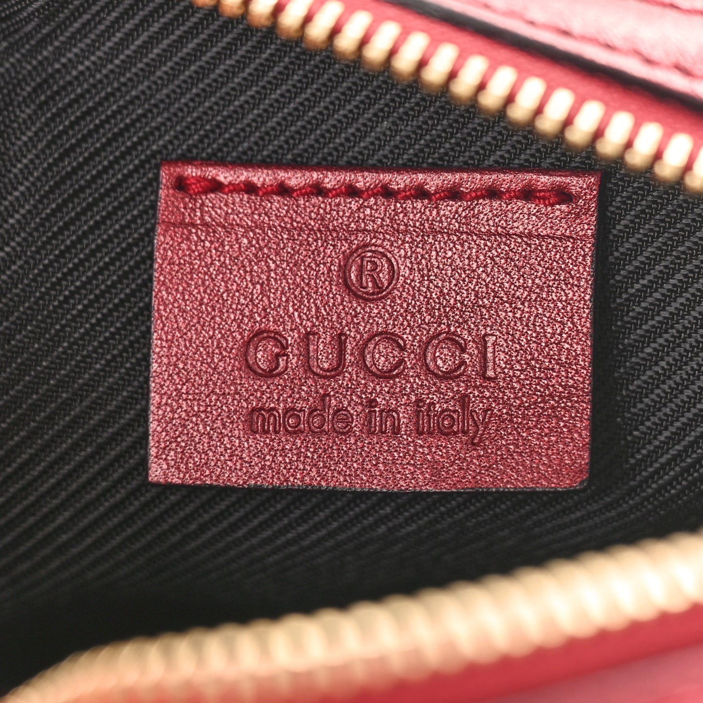 Metallic Guccissima Small Cosmetic Case Red