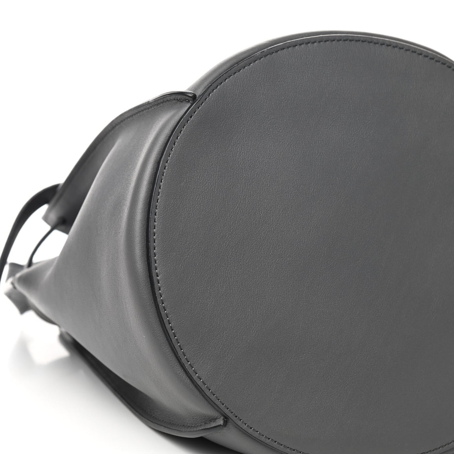 Smooth Calfskin Long Strap Big Bucket Bag Grey