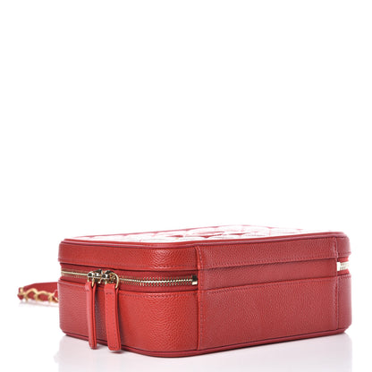 Chanel Caviar Quilted Medium CC Filigree Vanity Case Red 4 of 11