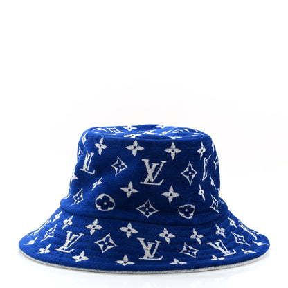 Louis Vuitton Jacquard Velvet Monogram Match Bucket Hat M White Blue 4 of 9