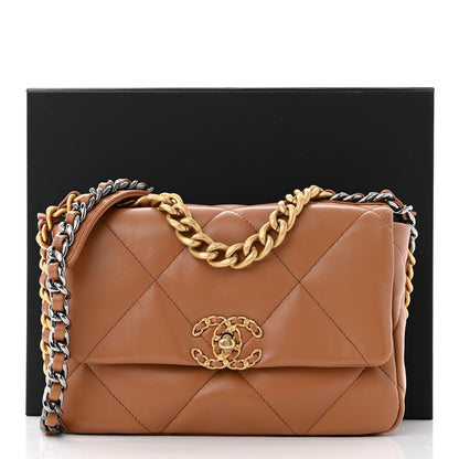 Chanel Lambskin Quilted Medium Chanel 19 Flap Brown 11 of 11