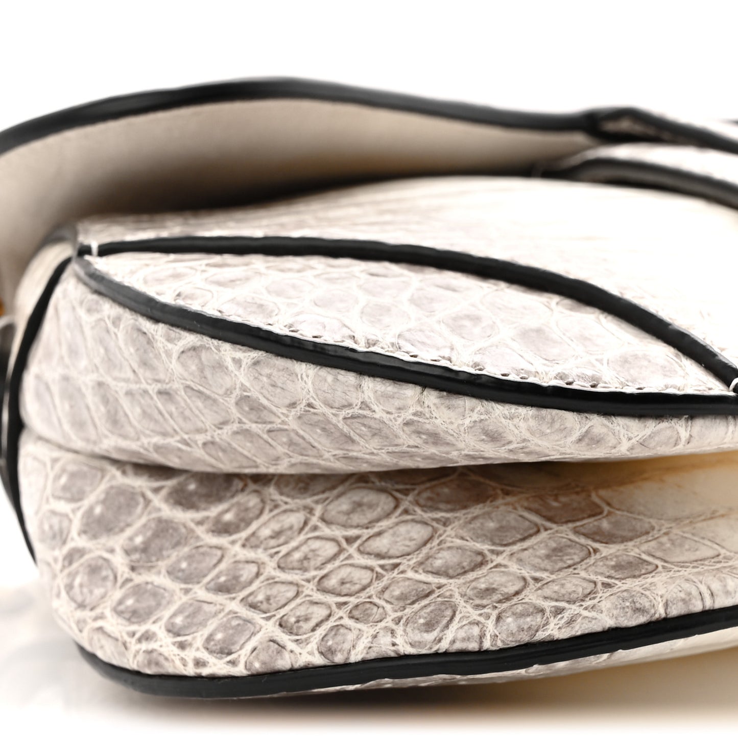 Niloticus Crocodile Himalaya Mini Saddle Bag Latte