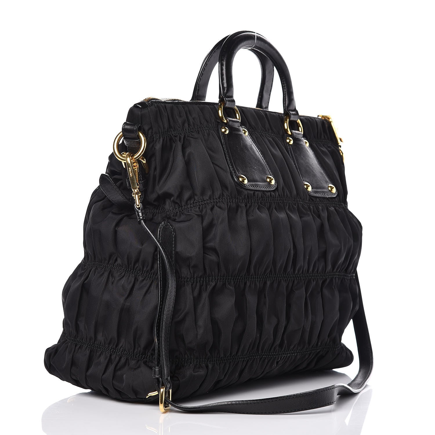 Prada Tessuto Nylon Gaufre Tote Black 4 of 15