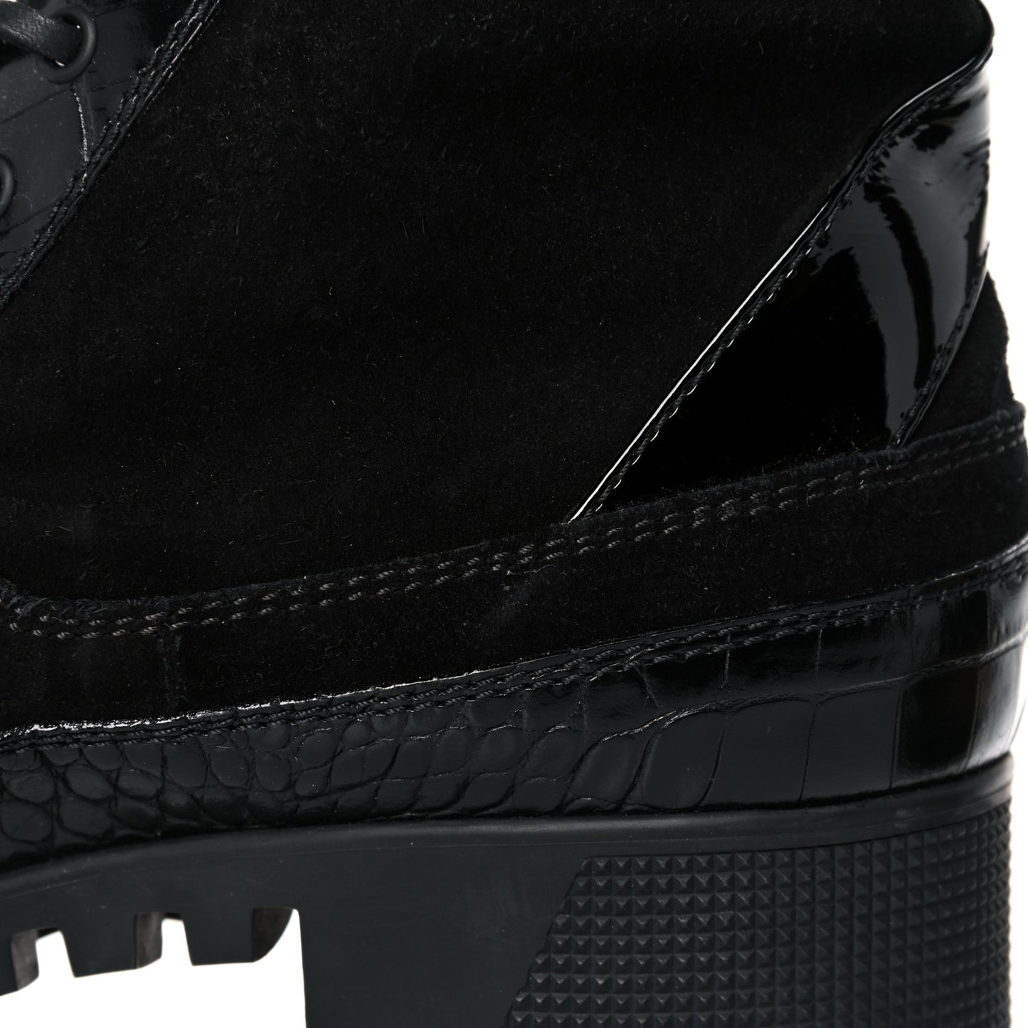 Suede Calfskin Monogram Laureate Platform Desert Boots 40 Black