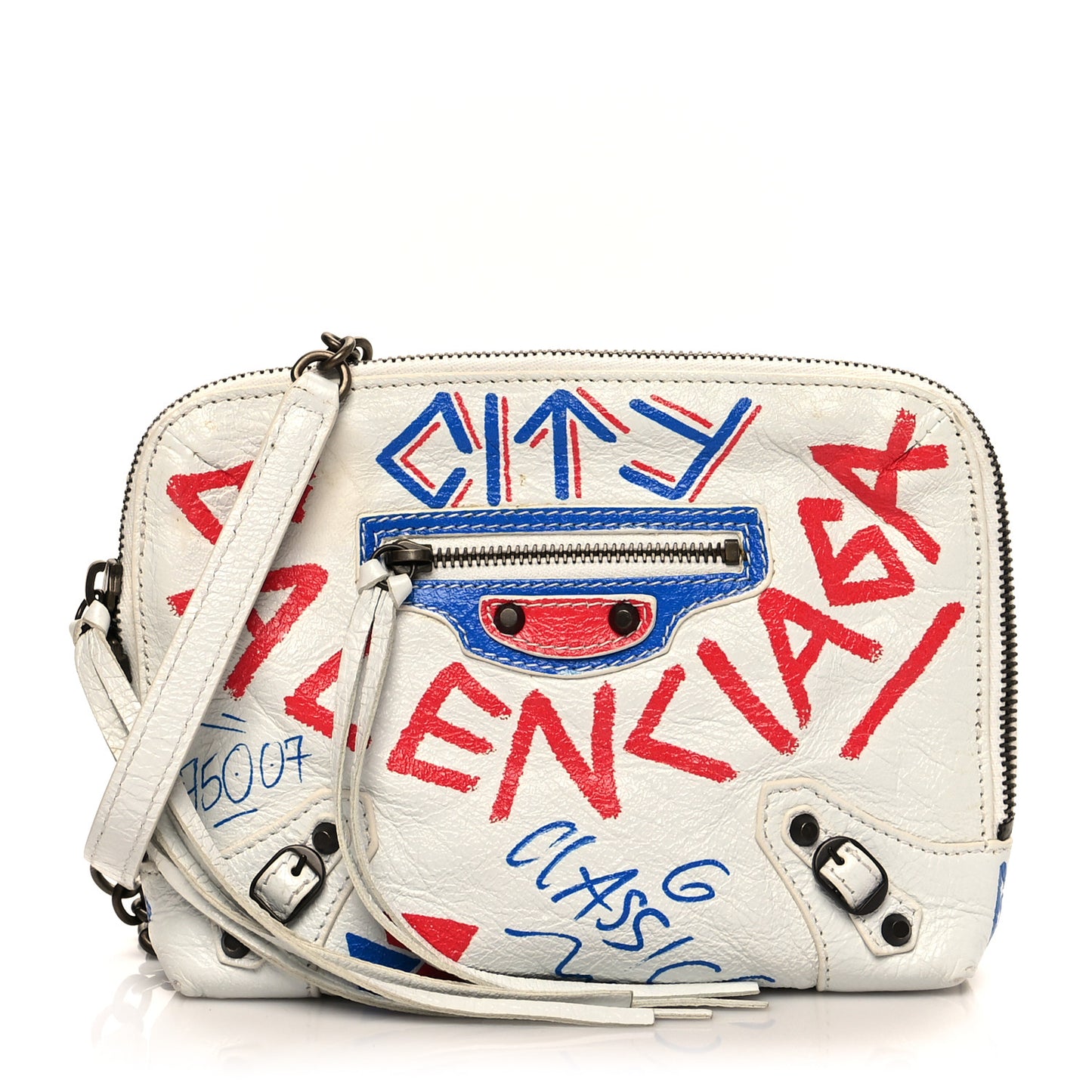 Agneau Graffiti All Over Classic Hardware Reporter XS White Bleu Rouge