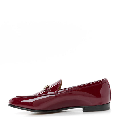Gucci Patent Womens Jordaan Loafers 37.5 Rosso Ancora 1 of 10