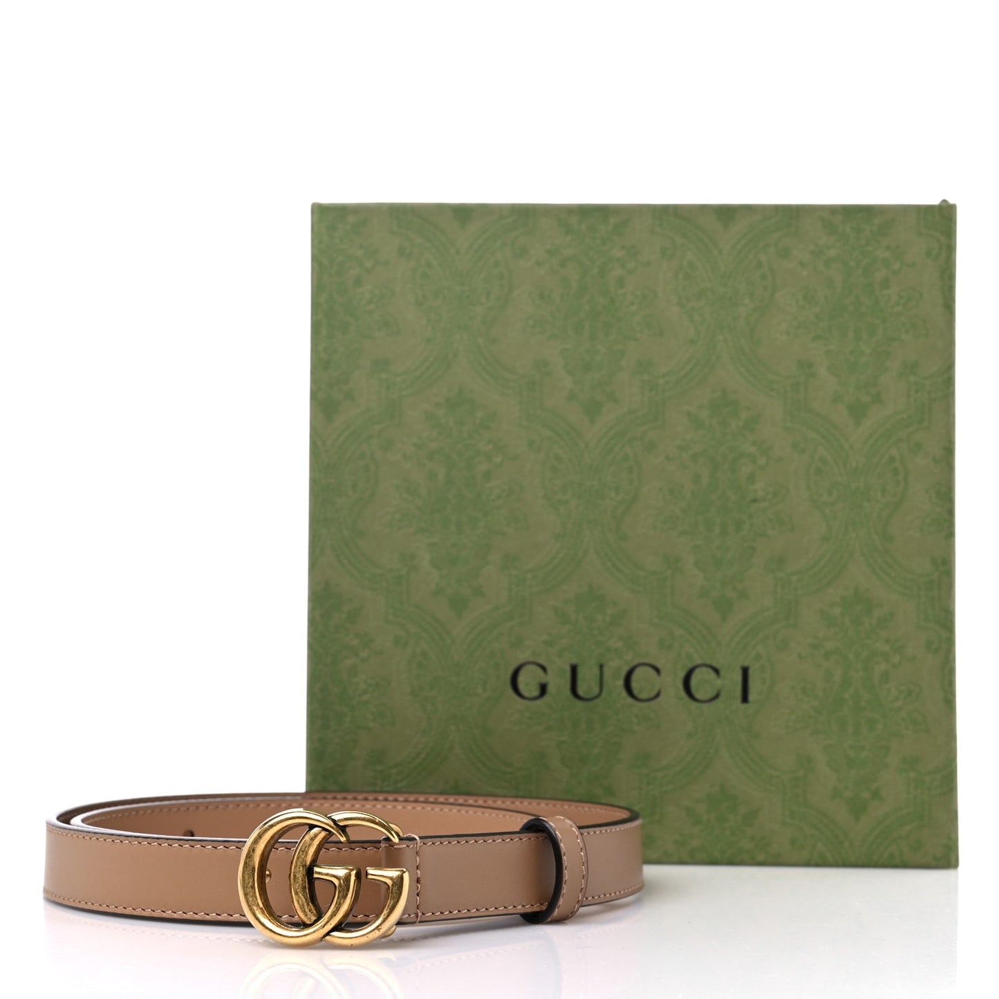 Moon Calfskin Double G 20mm Belt 75 30 Natural Tan