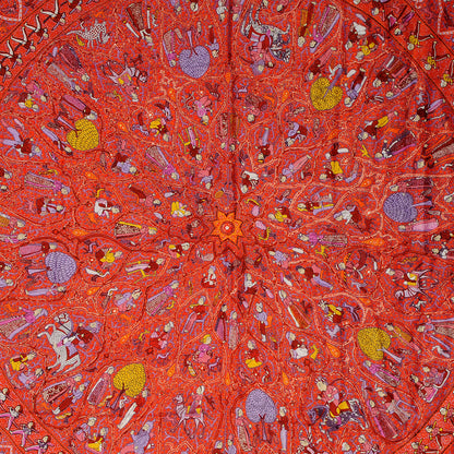Hermes Silk Lalbhai Scarf 140 Rose Indien Orange Jaune 1 of 5