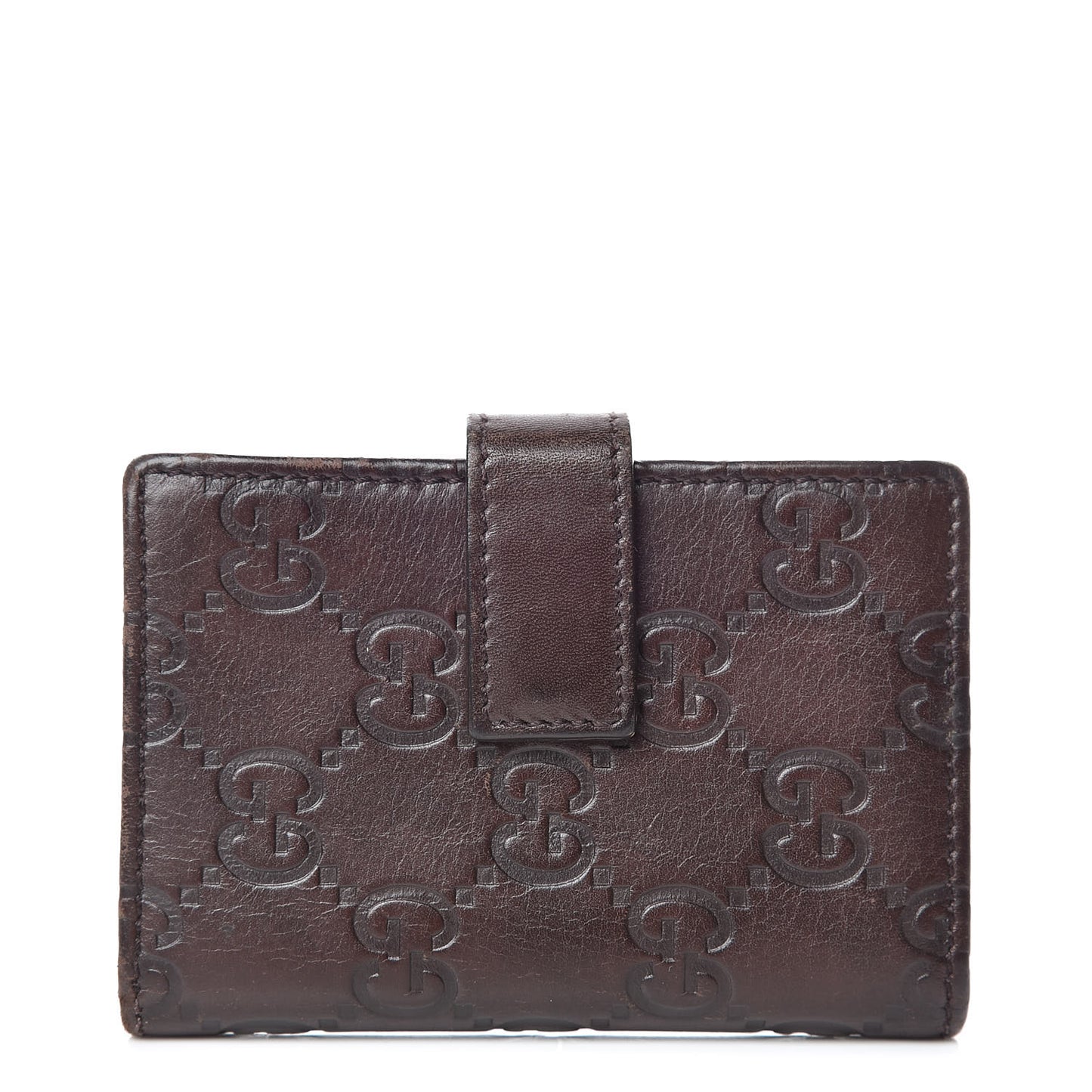 Guccissima Marguax Calfskin Avel Card Holder Wallet Chocolate