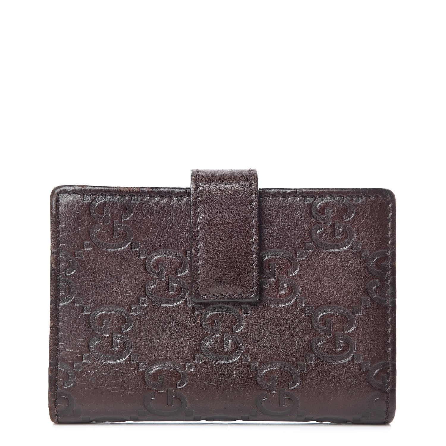 Gucci Guccissima Marguax Calfskin Avel Card Holder Wallet Chocolate 1 of 12