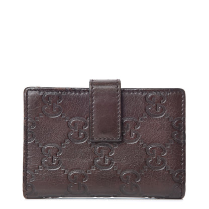 Gucci Guccissima Marguax Calfskin Avel Card Holder Wallet Chocolate 1 of 12