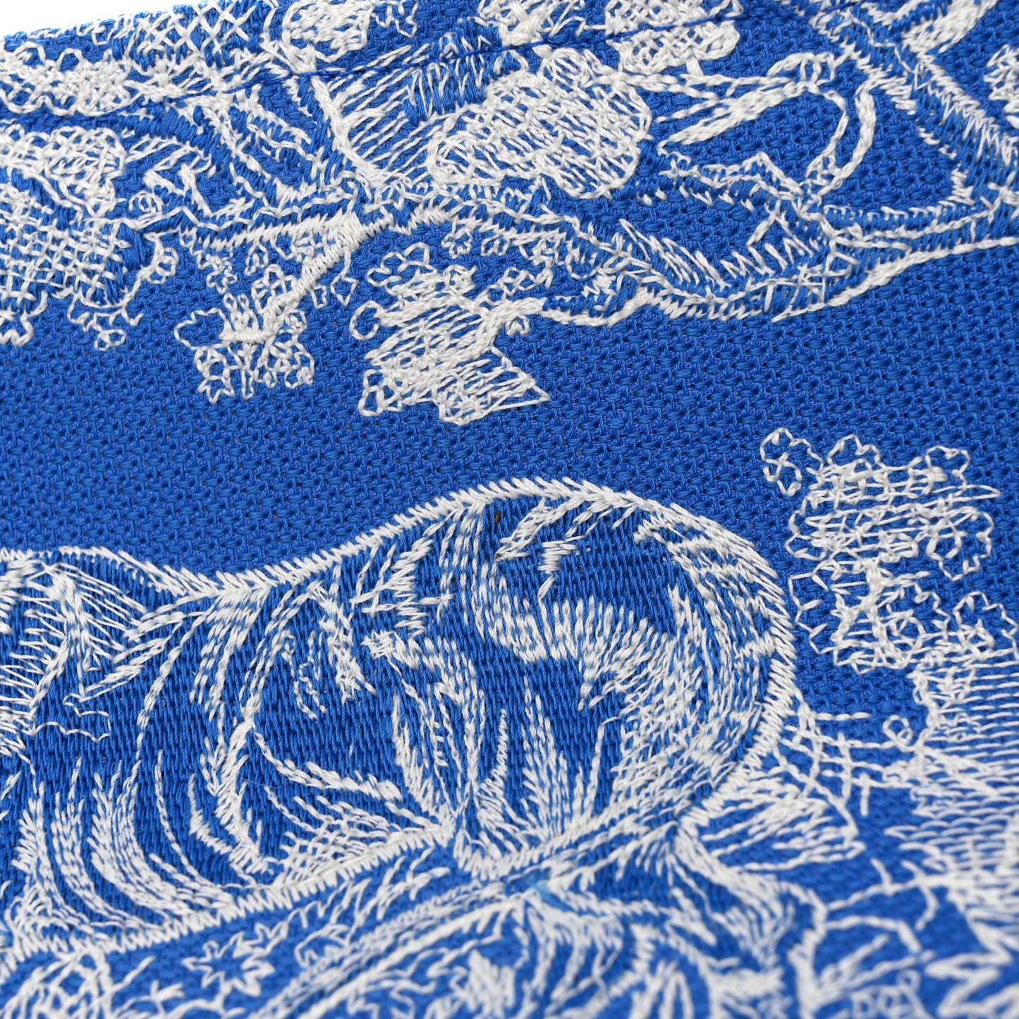 Canvas Embroidered Medium Dioriviera Toile De Jouy Book Tote Fluorescent Blue