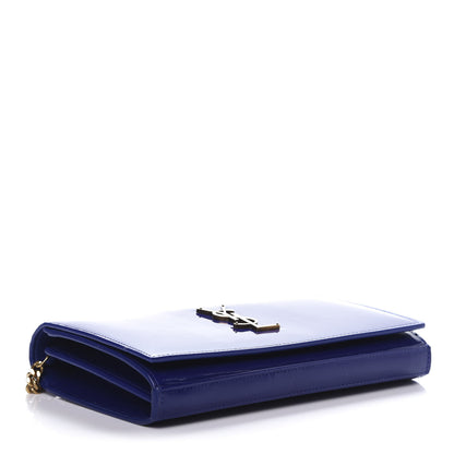 Saint Laurent Patent Calfskin Monogram Kate Wallet On Chain Royal Blue 4 of 11