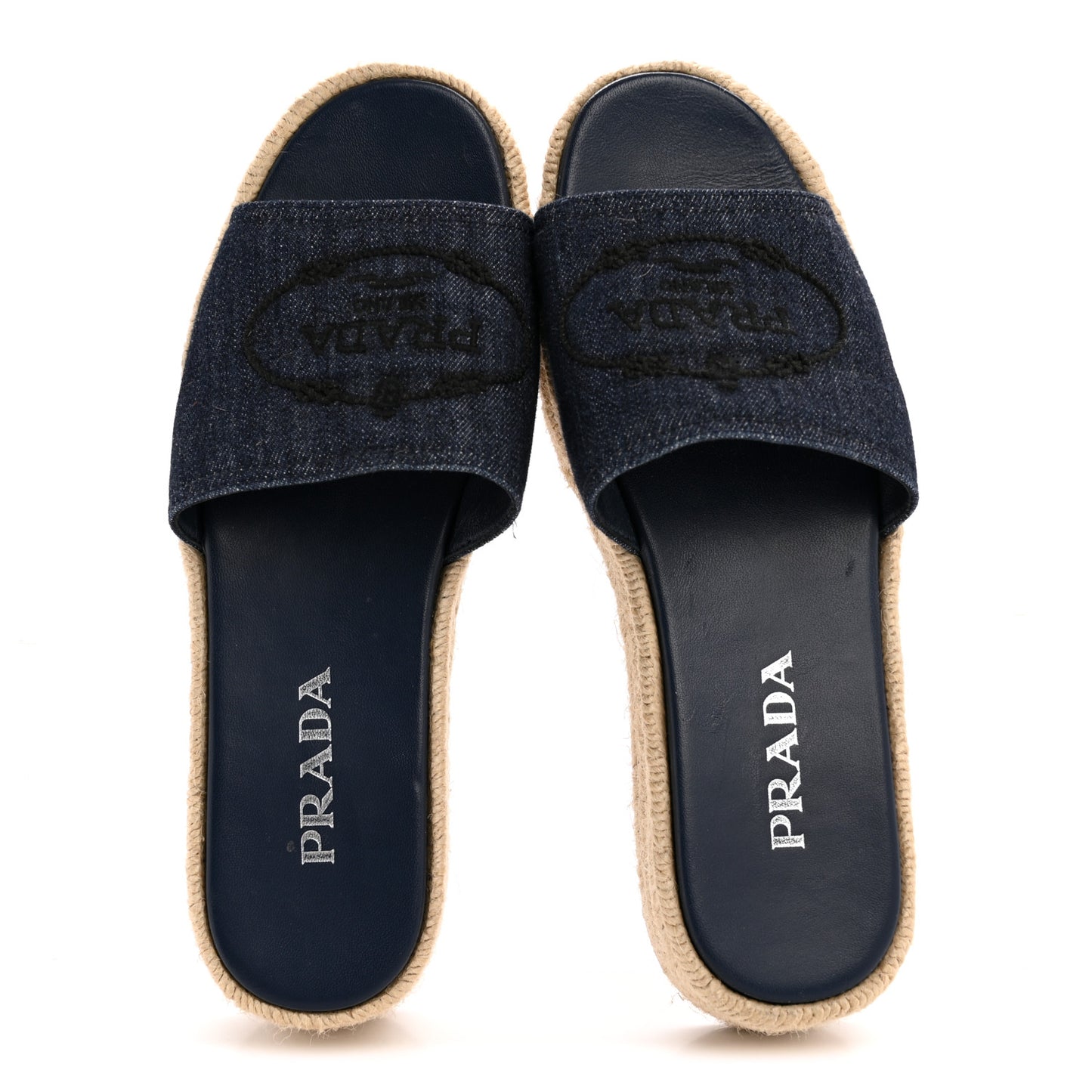 Denim Logo Espadrilles Sandals 39 Blue