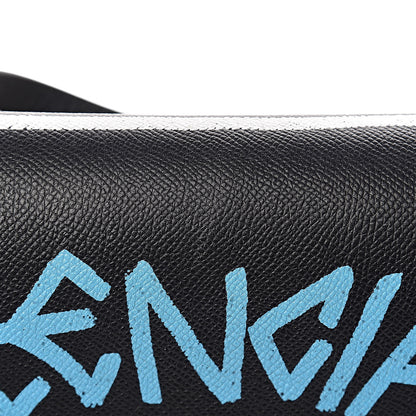 Balenciaga Grained Calfskin Graffiti M BB Round Shoulder Bag Black Multicolor 13 of 22