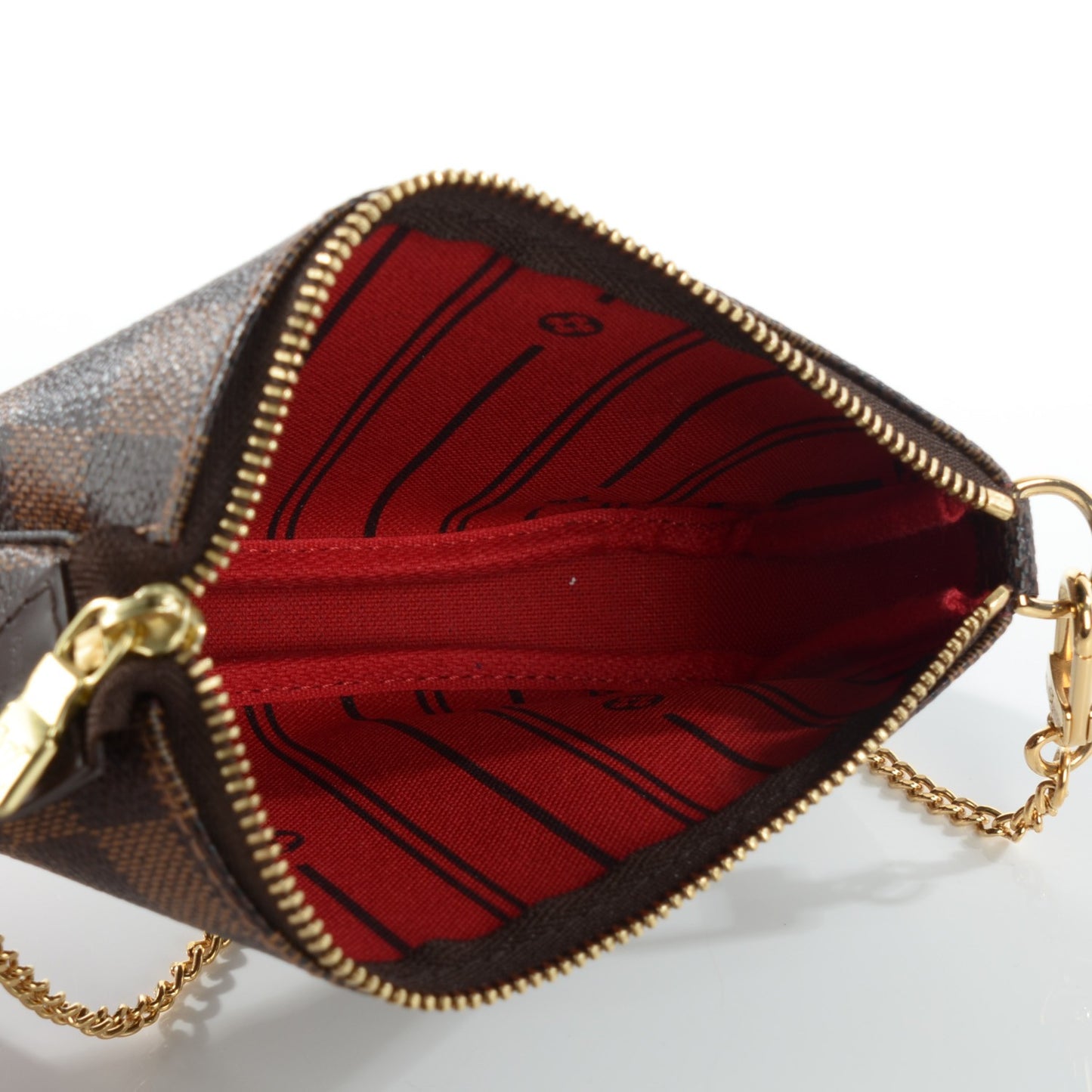 Damier Ebene Complice Trunks and Bags Mini Pochette Accessories Red