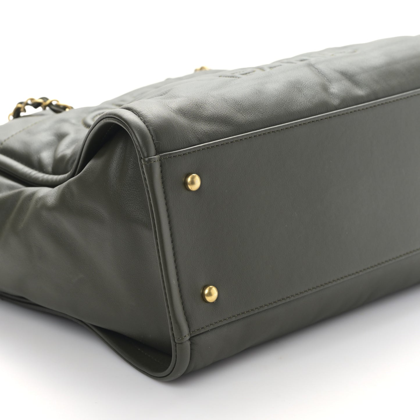 Calfskin Small Deauville Tote Khaki